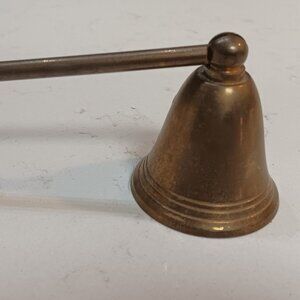Vintage Solid Brass Bell Shaped Candle Snuffer with Detailed Handle